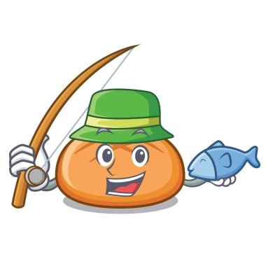 Balık tutma hamburger topuz maskot çizgi film