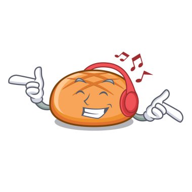 Dinleme müzik hamburger topuz maskot çizgi film