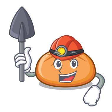 Madenci hamburger topuz maskot çizgi film