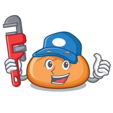 Tesisatçı hamburger topuz maskot çizgi film