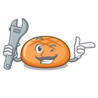 Mekanik hamburger topuz maskot çizgi film