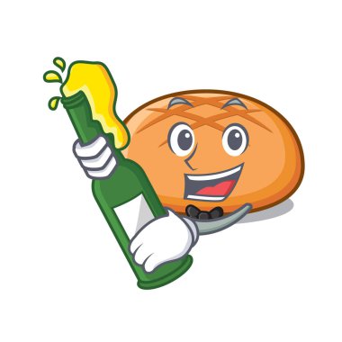 Bira hamburger topuz maskot karikatür ile