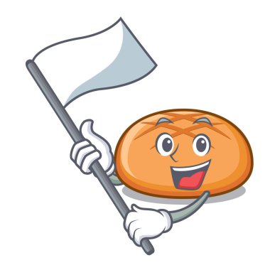 Bayrak hamburger topuz maskot karikatür ile