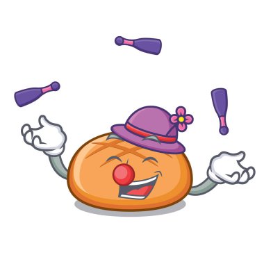 Hamburger topuz maskot karikatür hokkabazlık