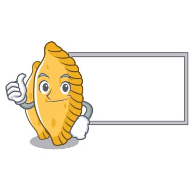 Başparmak yukarıya tahta pastel karakter karikatür tarzı ile