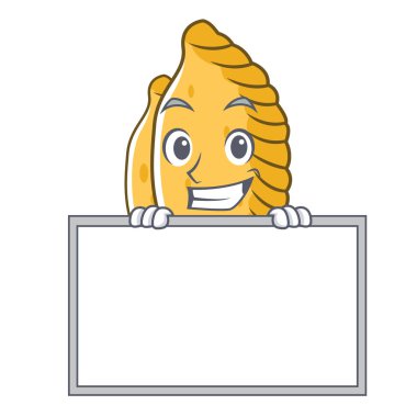 Tahta pastel karakter karikatür tarzı ile sırıtarak