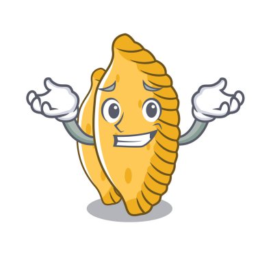 Pastel karakter karikatür tarzı sırıtarak