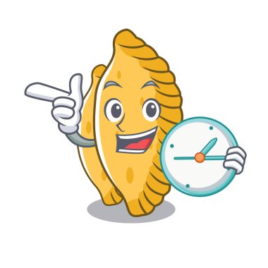 Saat pastel karakter karikatür tarzı ile