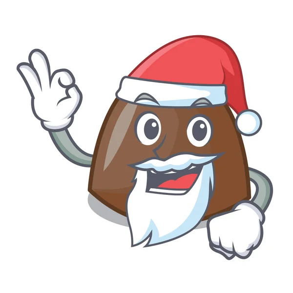 Santa chocolate caramelos mascota de dibujos animados — Vector de stock