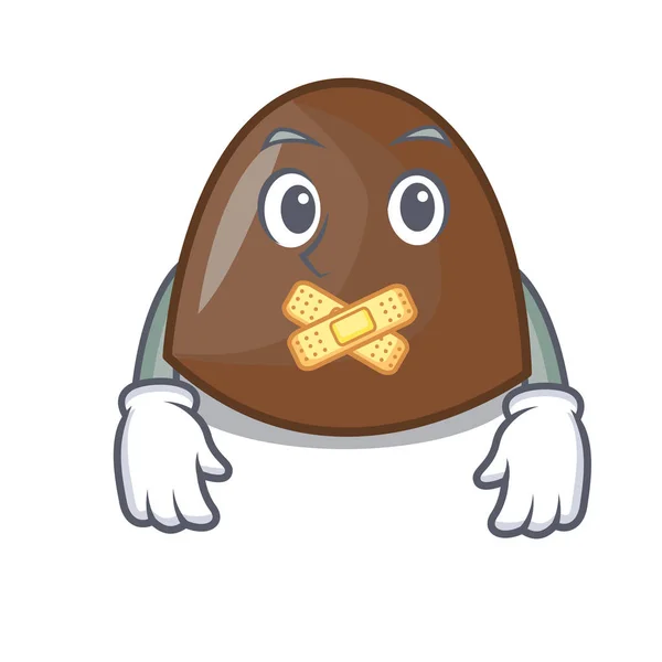 Dulces de chocolate silencioso mascota de dibujos animados — Vector de stock