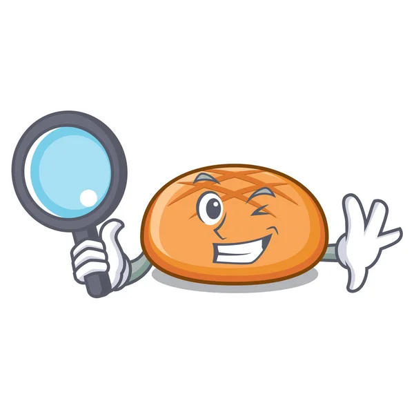 Dedektif hamburger topuz karakter karikatür — Stok Vektör