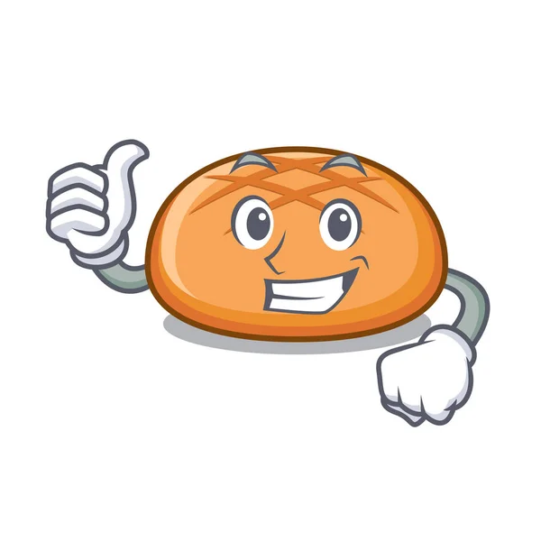 Thumbs up hamburger bun karakter kartun - Stok Vektor