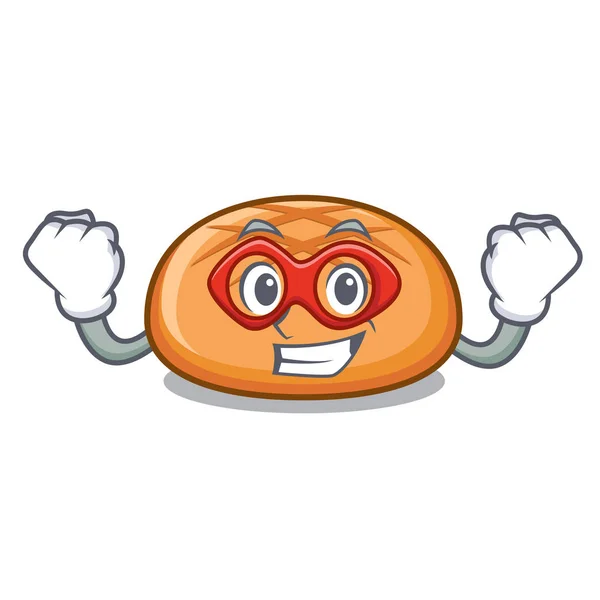 Super eroe hamburger panino personaggio cartone animato — Vettoriale Stock