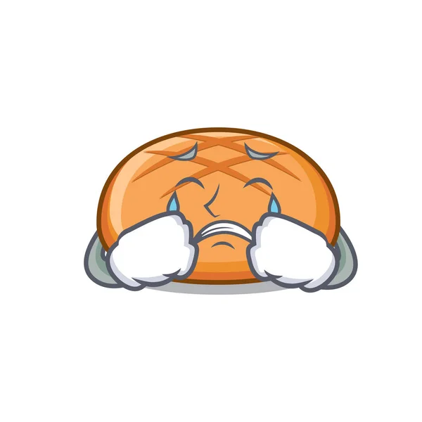 Piangere hamburger panino mascotte cartone animato — Vettoriale Stock