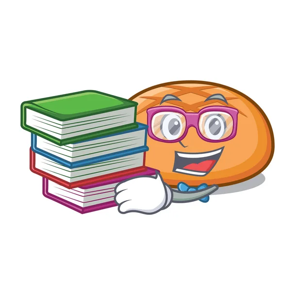 Öğrenci kitap hamburger topuz maskot karikatür ile