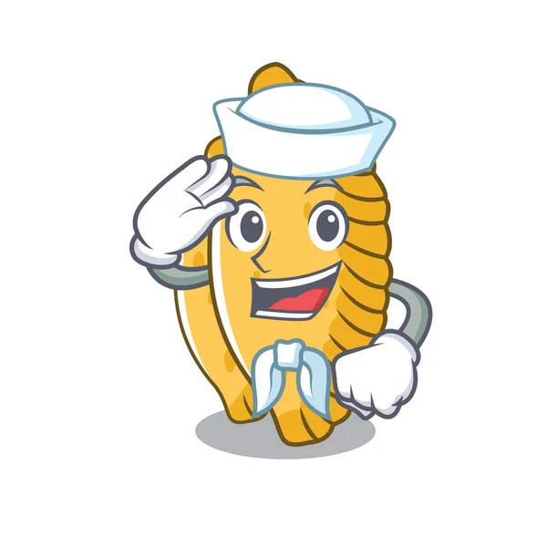 Gaya kartun karakter sailor pastel - Stok Vektor