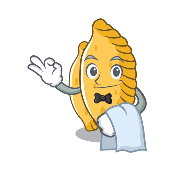 Camarero pastel mascota estilo de dibujos animados — Vector de stock
