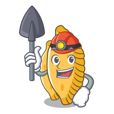 Madenci pastel maskot karikatür tarzı