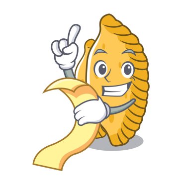 Menü pastel maskot karikatür tarzı ile