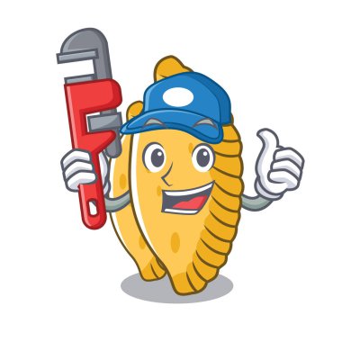 Tesisatçı pastel maskot karikatür tarzı