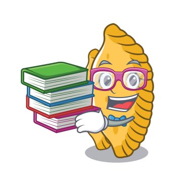 Öğrenci kitap pastel maskot karikatür tarzı ile