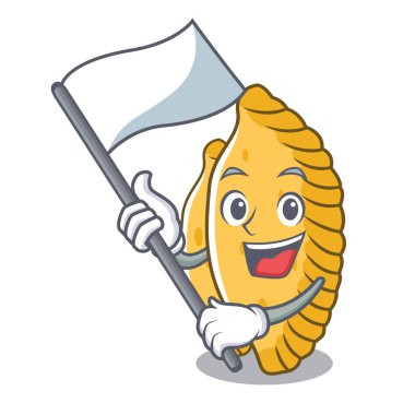 Bayrak pastel maskot karikatür tarzı ile