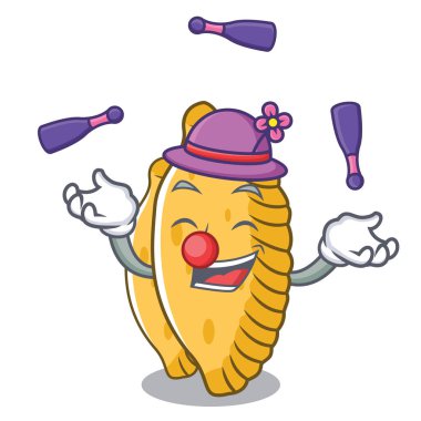 Pastel maskot karikatür tarzı hokkabazlık