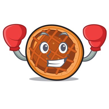 Boxing baket pie character cartoon