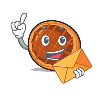 Zarf baket pasta karakter karikatür ile