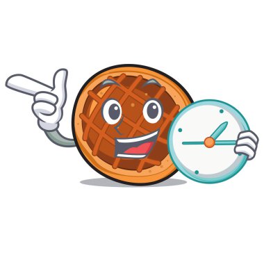 Saat baket pasta karakter karikatür ile