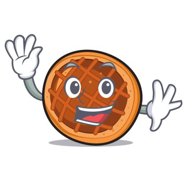 Baket pasta karakter karikatür sallayarak