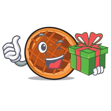 Hediye baket pasta maskot karikatür ile