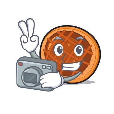 Fotoğrafçı baket pasta maskot çizgi film
