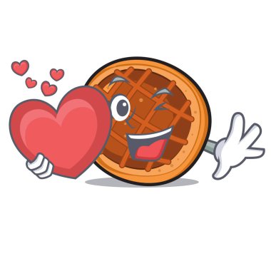 Kalp baket pasta maskot karikatür ile