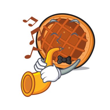Trompet baket pasta maskot karikatür ile
