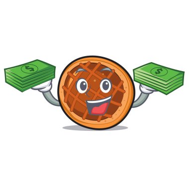 Para çantası baket pasta maskot karikatür ile