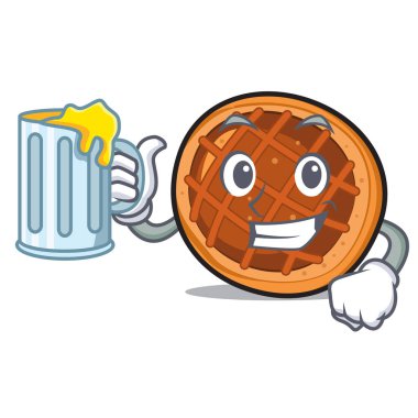 Suyu baket pasta maskot karikatür ile