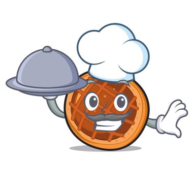 Şef gıda baket pasta maskot karikatür ile