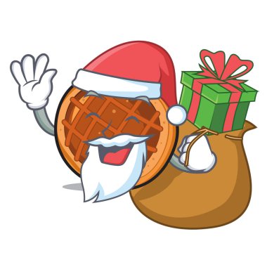 Noel Baba hediye baket pasta maskot karikatür ile