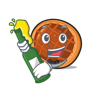 Bira baket pasta maskot karikatür ile