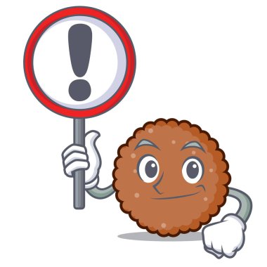 İşareti çikolata bisküvi karakter karikatür ile