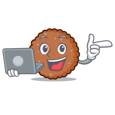 Dizüstü çikolata bisküvi karakter karikatür ile