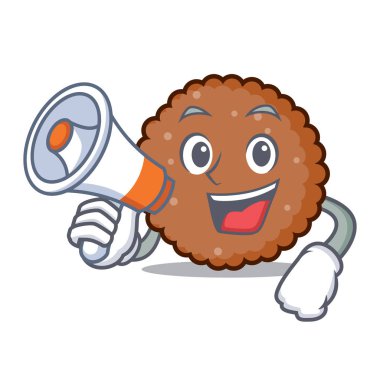 Megafon çikolata bisküvi karakter karikatür ile