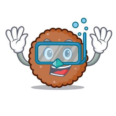 Çikolata dalış bisküvi karakter karikatür