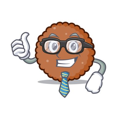 İşadamı çikolata bisküvi karakter karikatür