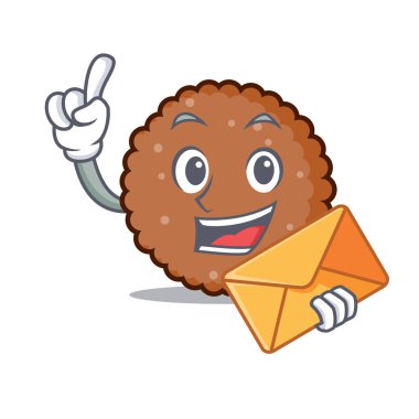 Zarf çikolata bisküvi karakter karikatür ile