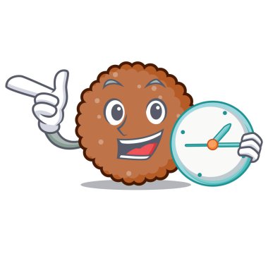 Saat çikolata bisküvi karakter karikatür ile