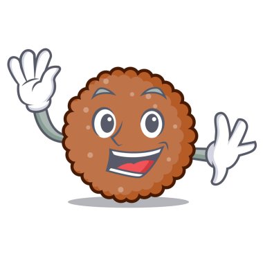 Çikolata bisküvi karakter karikatür sallayarak