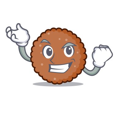 Başarılı çikolata bisküvi karakter karikatür