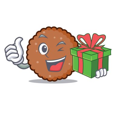 Hediyelik çikolata bisküvi maskot karikatür ile